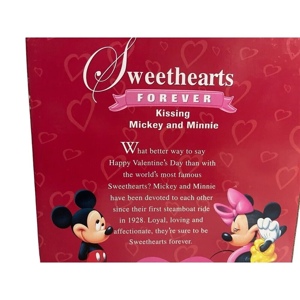 Disney Store Mickey & Minnie Kissing Sweethearts Forever Valentines Plush Toy